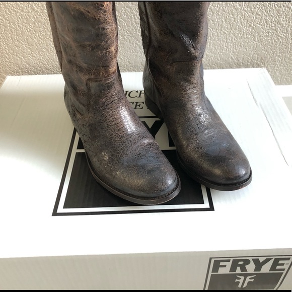 Frye Melissa Button chocolate boots 7.5 - Picture 4 of 6